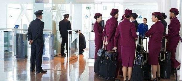 Personal de cabina de Qatar Airways.