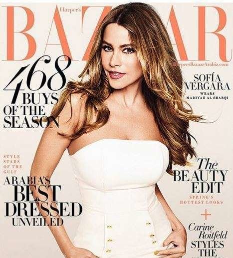 Sofía Vergara protagonista de la revista Harper's Bazaar de Dubai del mes de marzo.