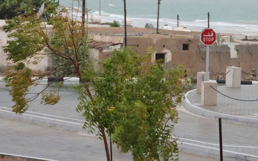 Aspecto de Ras Al Khaimah el sábado con lluvia y fuerte vientos. (EL CORREO DEL GOLFO)