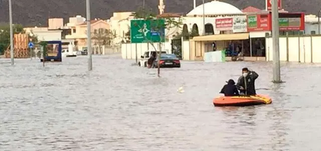 Una calle inundada