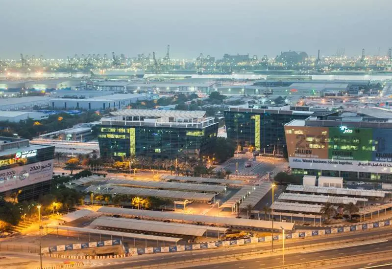 Perspectiva de la zona de Jebel Ali en Dubai.