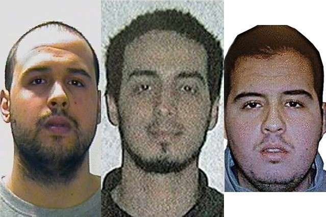 De izquierda a derecha, Khalid El Bakraoui, Najim Laachraoui y, los tres suicidas de los atentados de Bruselas.