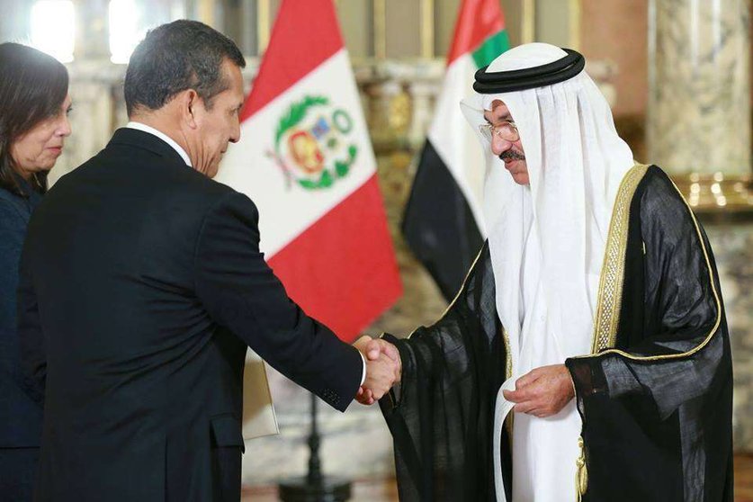 El nuevo embajador de EAU entrega sus credenciales al presidente del Perú. (Cedida)