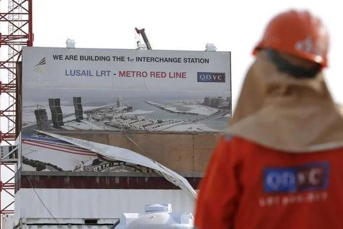 Trabajos en el metro de Doha.