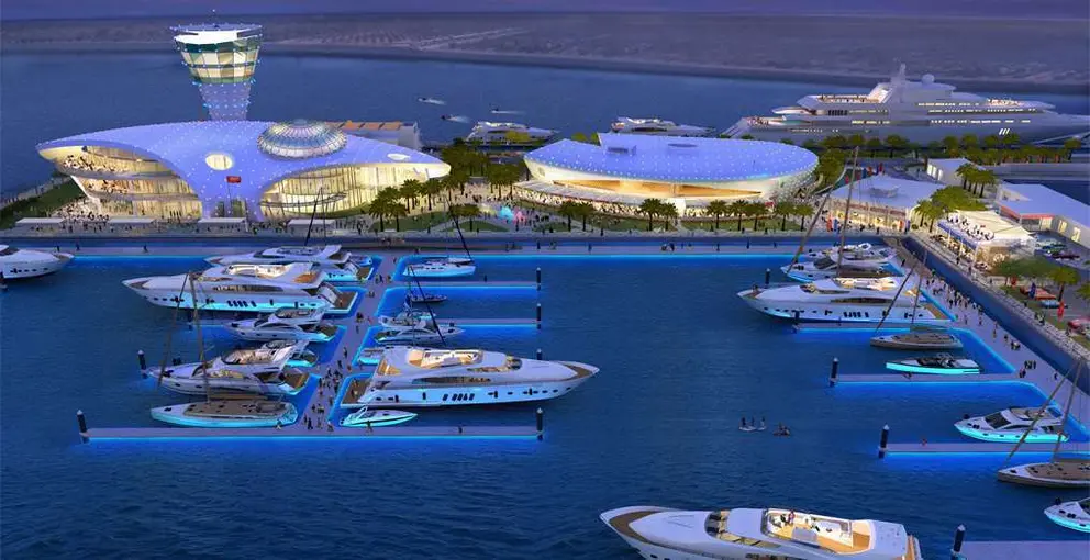 Perspectiva de Yas Marina en Abu Dhabi.