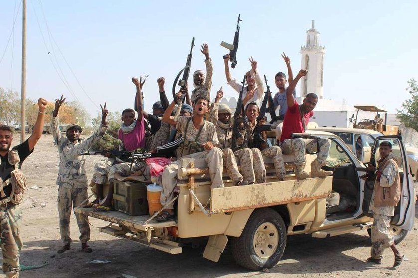 Miembros de la fuerzas gubernamentales de Yemen.