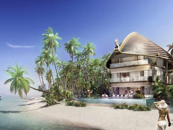 Maqueta de la villa Bentley en la Isla de Suecia en Dubai.