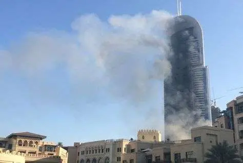 Una imagen del hotel The Address Downtwn Dubai el día de Año Nuevo.