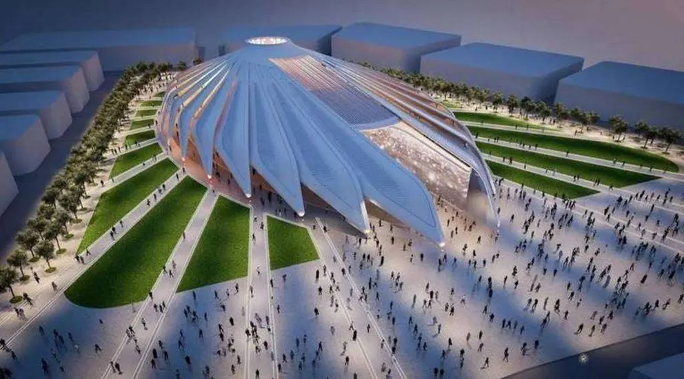 Maqueta del pabellón de Emiratos en la Expo 2020 de Dubai, diseñado por Calatrava.