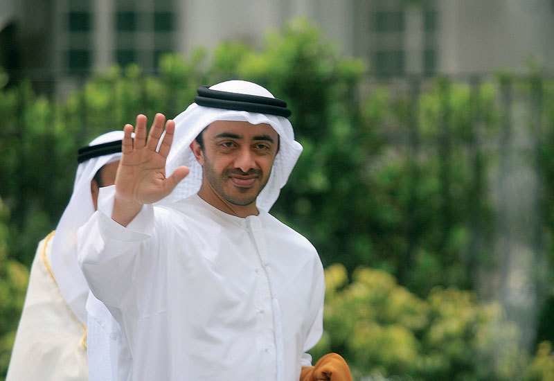 El jeque Abdullah bin Zayed Al Nahyan, ministro de Exteriores de EAU.