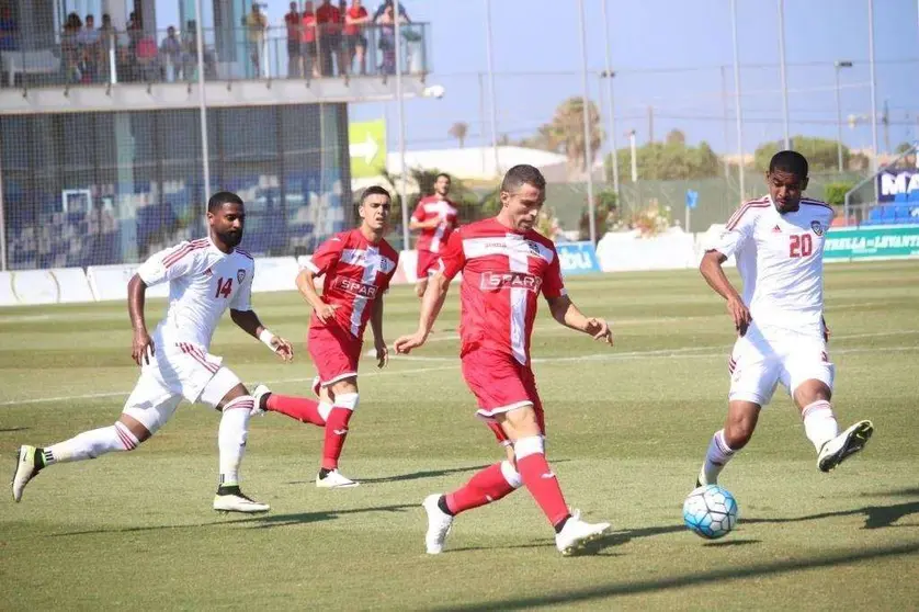 Un momento del encuentro entre la selección de EAU y el Cartagena.