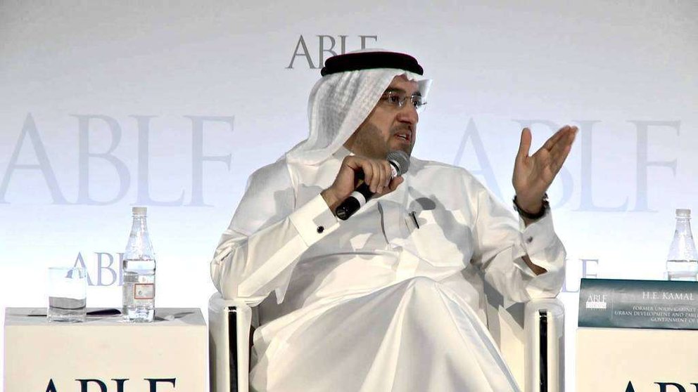 H. E. Mohammed Ahmed bin Abdul Aziz Al Shehhi, secretario de Estado de Economía de EAU, durante su intervención en un foro de líderes internacionales. (youtube)