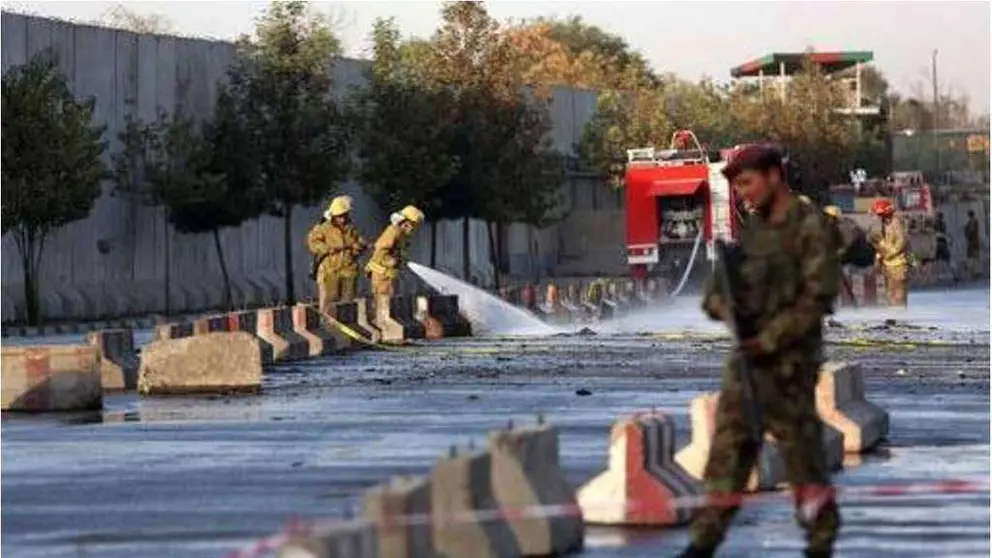 Una imagen del lugar en el que ocurrió el ataque en Kabul.