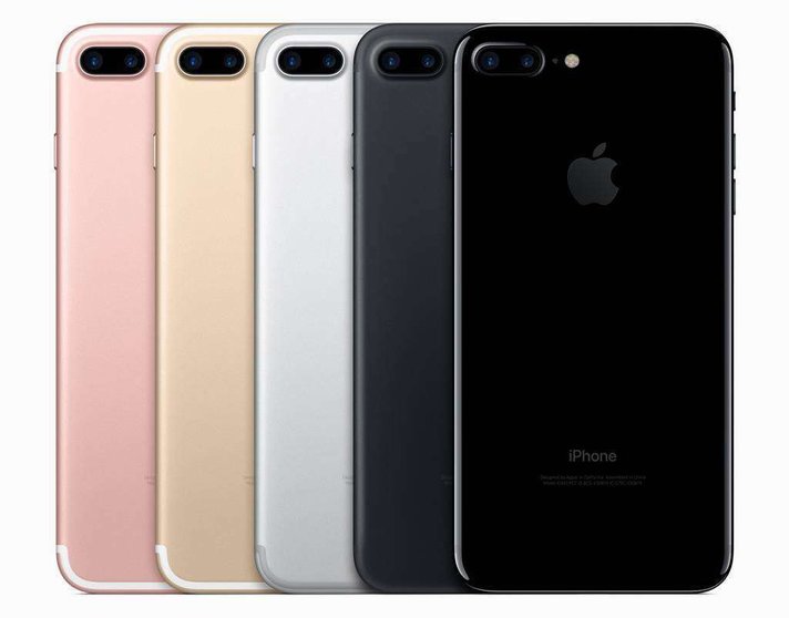 El iPhone 7 Plus, en su gama de colores. (Apple)