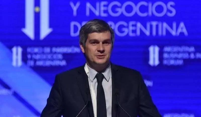 Marcos Peña, durante su intervención en la clausura del Foro de Inversión y Negocios en Argentina. 