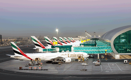 Perspectiva de la Terminal 3 del Aeropuerto Internacional de Dubai.