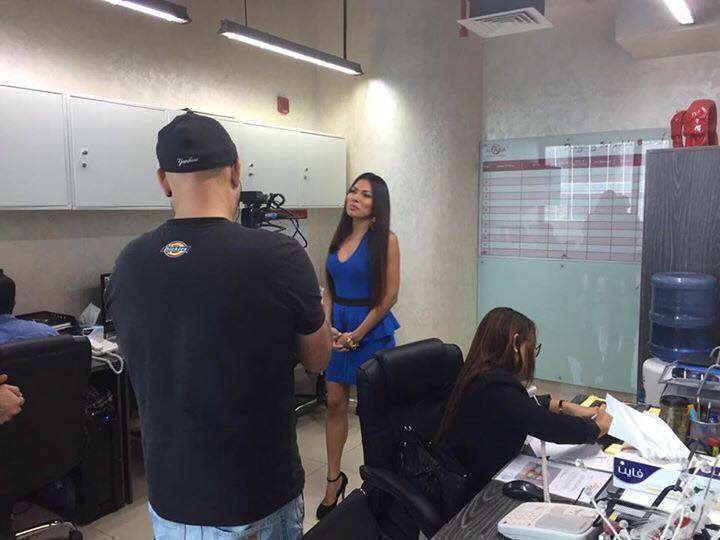 Un momento del rodaje del programa 'Colombianos en Dubai'.