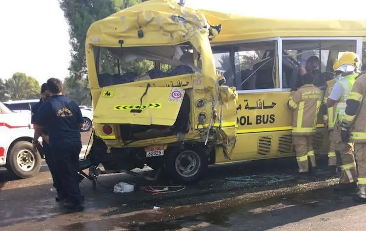 Una imagen del estado en el que quedó uno de los autobuses involucrado en el accidente.