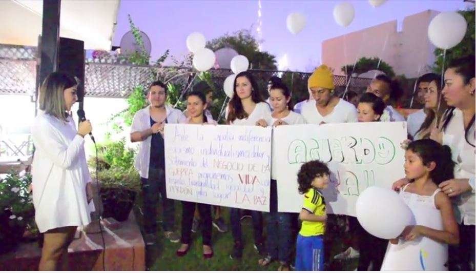 Una captura del vídeo presentado por los Colombianos en Dubai por la paz.