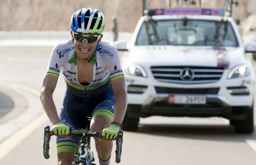 Esteban Chaves en el sprint final. (Abu Dhabi Tour)