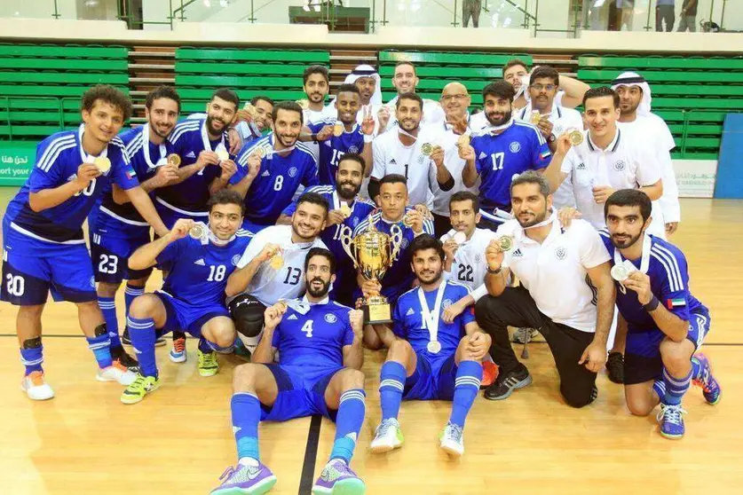 El Al Nasr de Dubai celebra la victoria.