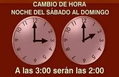 Cambio de hora este domingo.