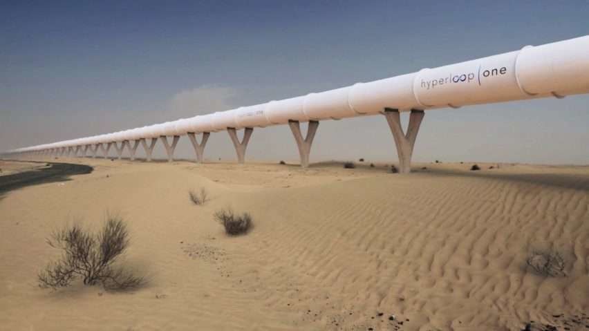 Los túneles de la empresa Hyperloop en el desierto de EAU.
