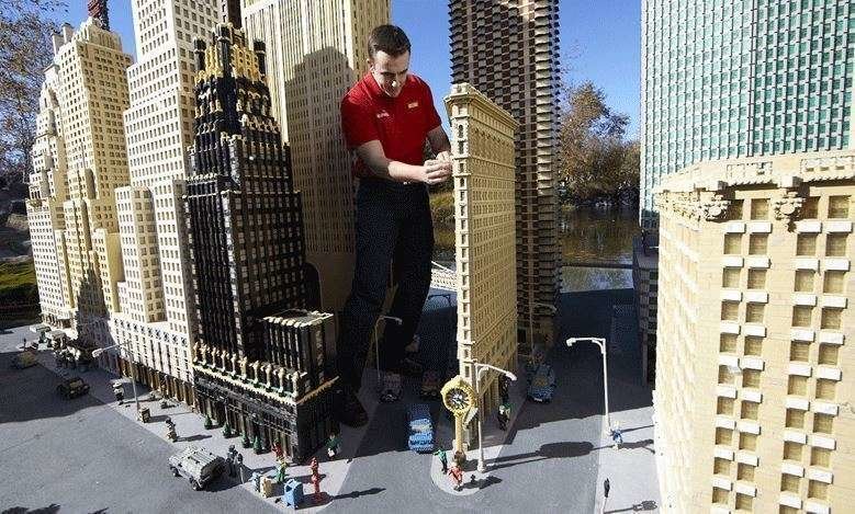 Zona de Miniland en el parque de Legoland en Dubai. 