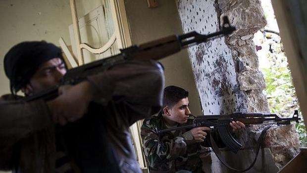 Rebeldes sirios en la zona siria de Alepo.
