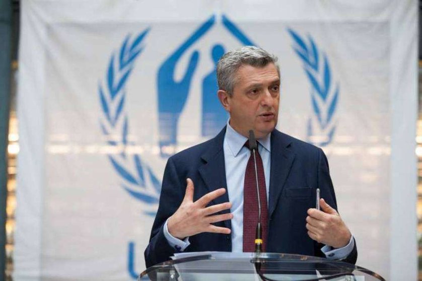 Una imagen de Filippo Grandi durante una intervención en la ONU.