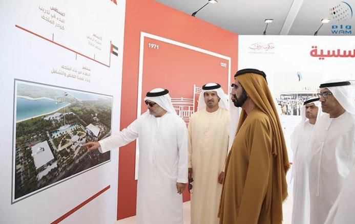 El jeque Mohamed Al Maktoum durante la inauguración del Museo Etihad. (Wam)