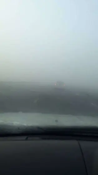 Intensa niebla durante la mañana de este jueves en la carretera 311. (E.C.)