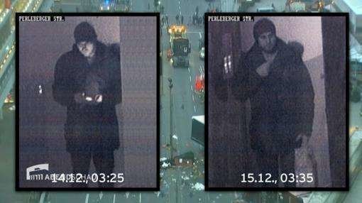 Imágenes de cámaras de seguridad difundidas del presunto terrorista.