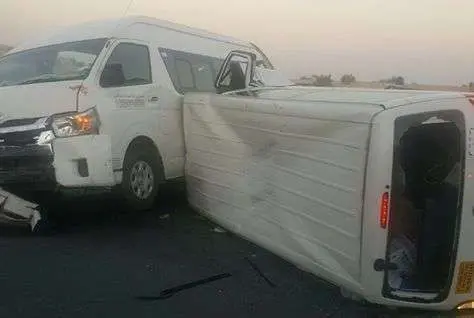 Uno de los accidentes ocurridos este lunes en Dubai.