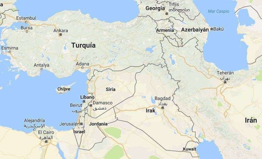 Mapa de Google de Turquía.