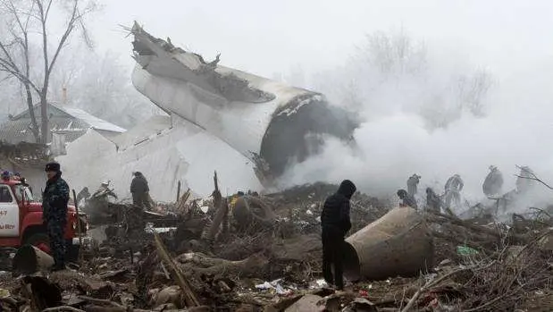 Una imagen del Boeing 747 de carga de la Turkish Airlines siniestrado.