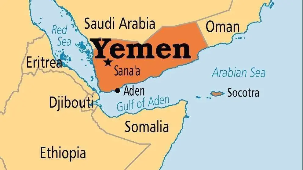 Mapa de Yemen. 