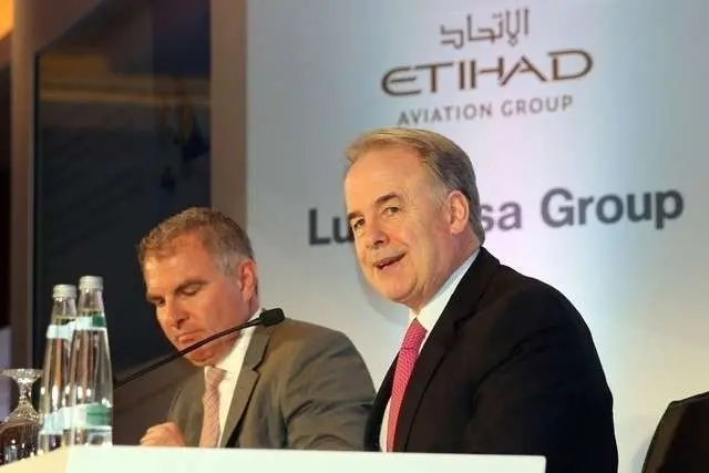 Un momento de la rueda de prensa en Abu Dhabi de Etihad y Lufthansa.