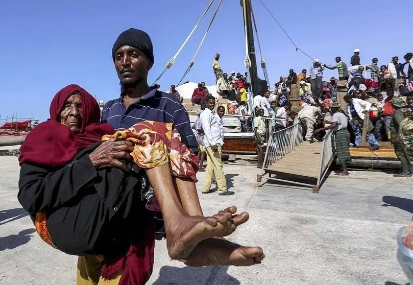 Los refugiados atraviesan el Mar Rojo y llegan al Golfo de Adén.