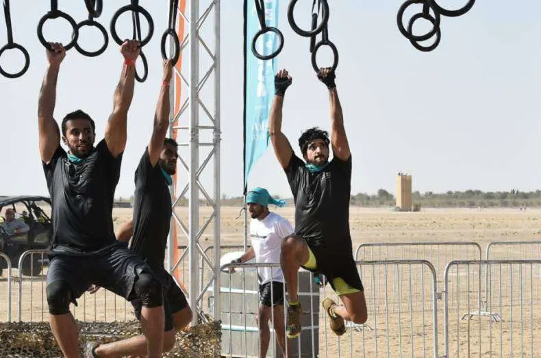 El jeque Hamdan durante la prueba 'Tormenta de Arena' en Dubai.