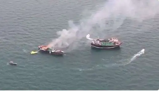 Una imagen aérea del suceso tomada por la Policía de Dubai.