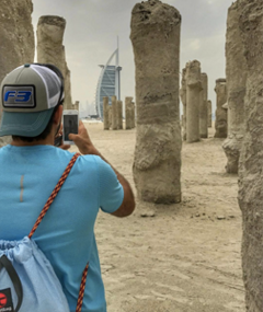 Foto del príncipe Hamdan en la playa de Jumeirah posteada en su perfil de Instagram. 