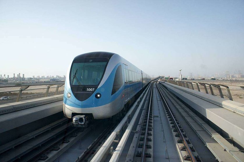 Un tren del metro de Dubai.