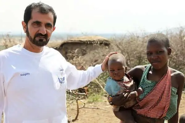 Sheikh Mohammed, durante una misión humanitaria. (@HHShkMohd, Twitter)