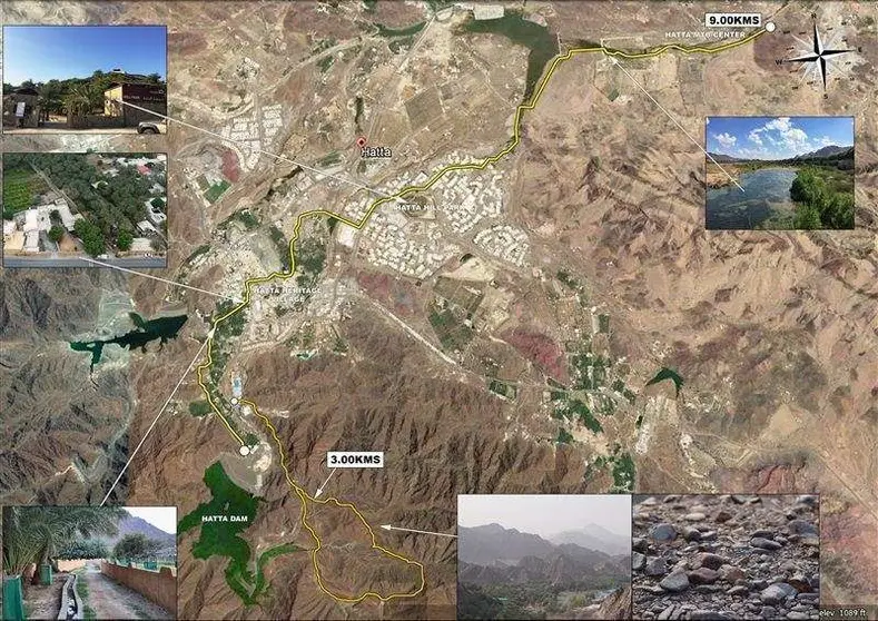 Plano de la primera fase del proyecto 'Senderismo Hatta'. (Dubai Media Office)