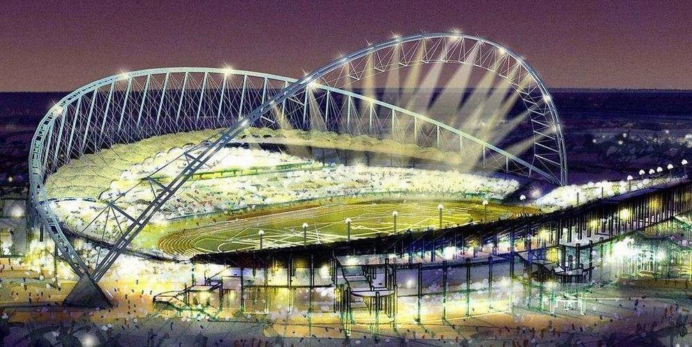 El estadio Khalifa en Doha diseñado por el arquitecto Foster.