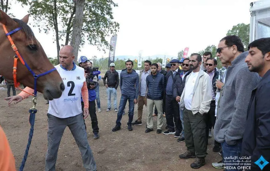 En la imagen de @DXBMediaOffice, el jeque Mohammed durante su visita a España.