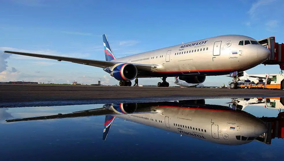 Un avión de la aerolínea de bandera rusa.