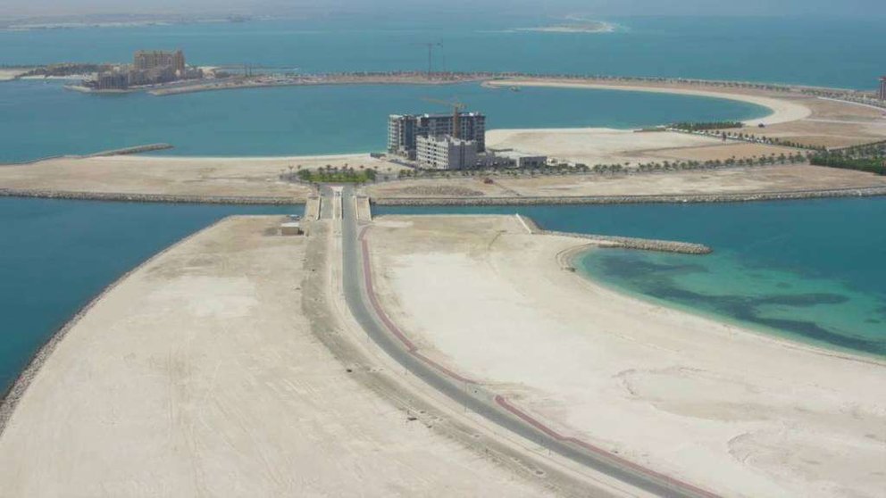 Una vista de la isla artificial de Ras Al Khaimah, Al Marjan.