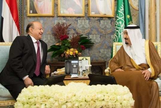 El presidente de Yemen junto al rey de Arabia Saudita.